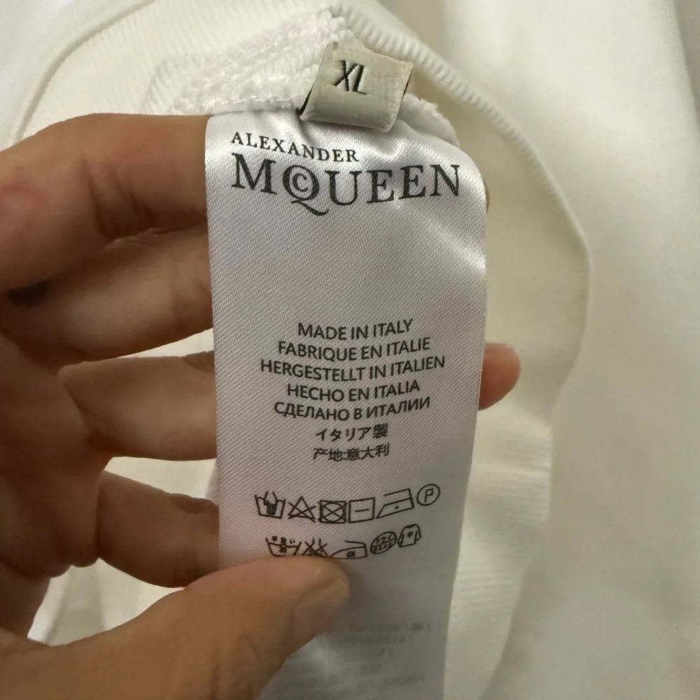 Alexander McQueen Dragonfly Graphic Sweatshirt White Designer Logo Size XL